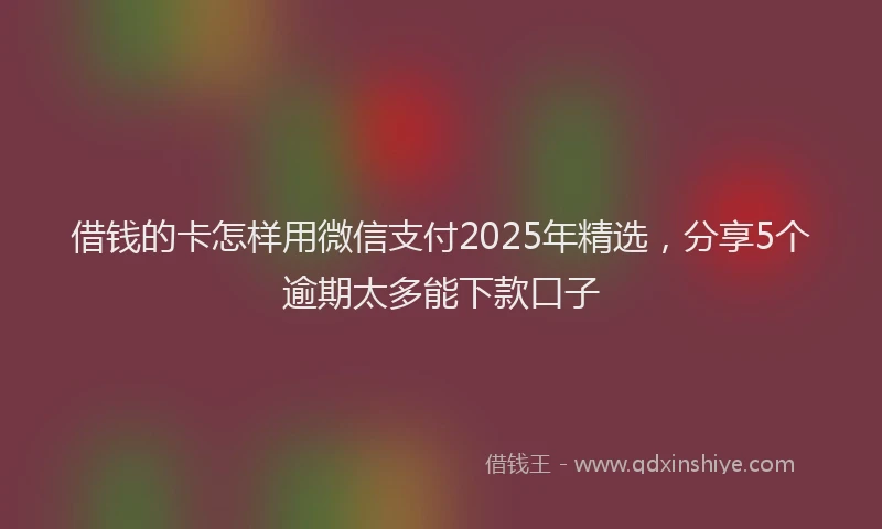 借钱的卡怎样用微信支付2025年精选，分享5个逾期太多能下款口子