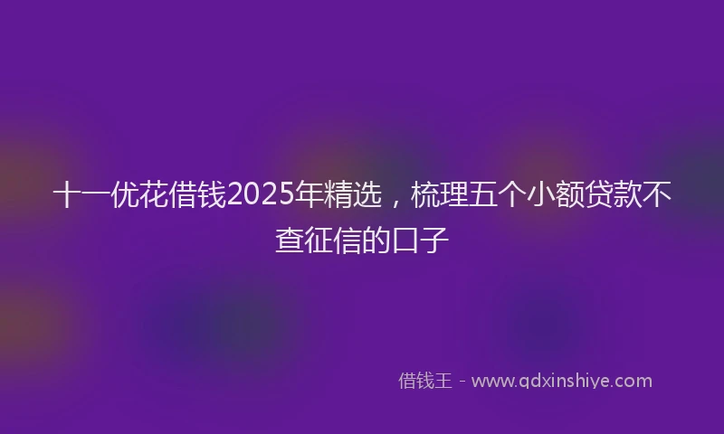十一优花借钱2025年精选，梳理五个小额贷款不查征信的口子