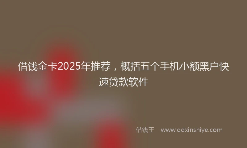 借钱金卡2025年推荐，概括五个手机小额黑户快速贷款软件