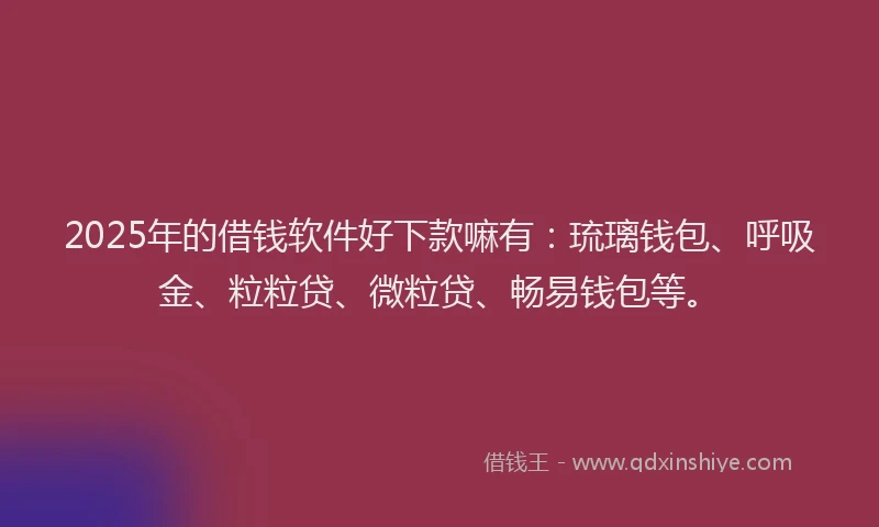 2025年的借钱软件好下款嘛有：琉璃钱包、呼吸金、粒粒贷、微粒贷、畅易钱包等。