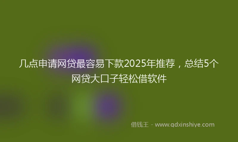几点申请网贷最容易下款2025年推荐，总结5个网贷大口子轻松借软件