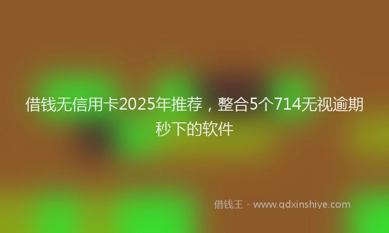 借钱无信用卡2025年推荐，整合5个714无视逾期秒下的软件