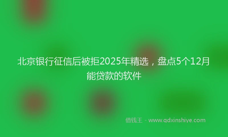 北京银行征信后被拒2025年精选，盘点5个12月能贷款的软件