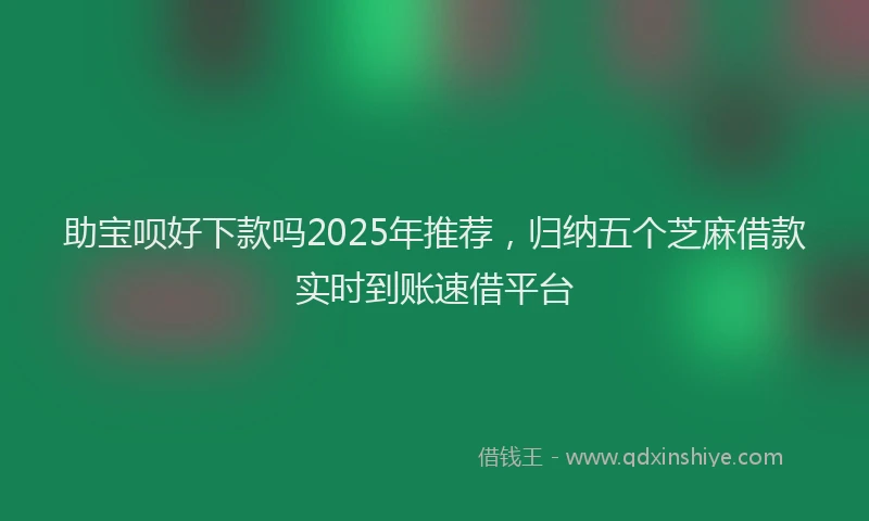 助宝呗好下款吗2025年推荐，归纳五个芝麻借款实时到账速借平台