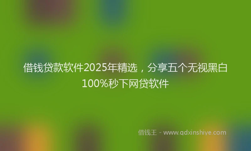 借钱贷款软件2025年精选，分享五个无视黑白100%秒下网贷软件