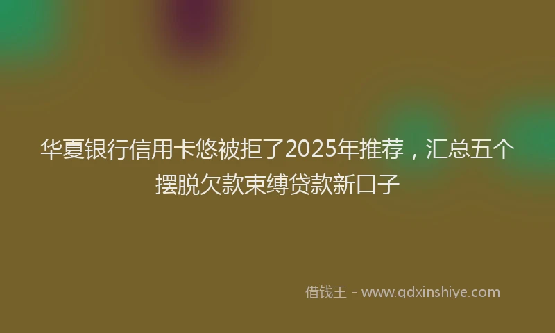 华夏银行信用卡悠被拒了2025年推荐，汇总五个摆脱欠款束缚贷款新口子