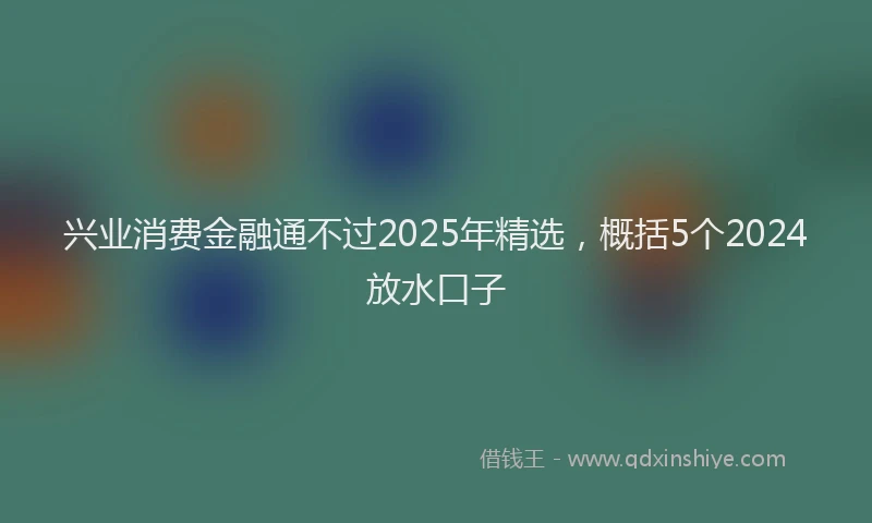 兴业消费金融通不过2025年精选，概括5个2024放水口子