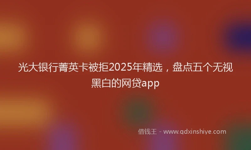 光大银行菁英卡被拒2025年精选，盘点五个无视黑白的网贷app