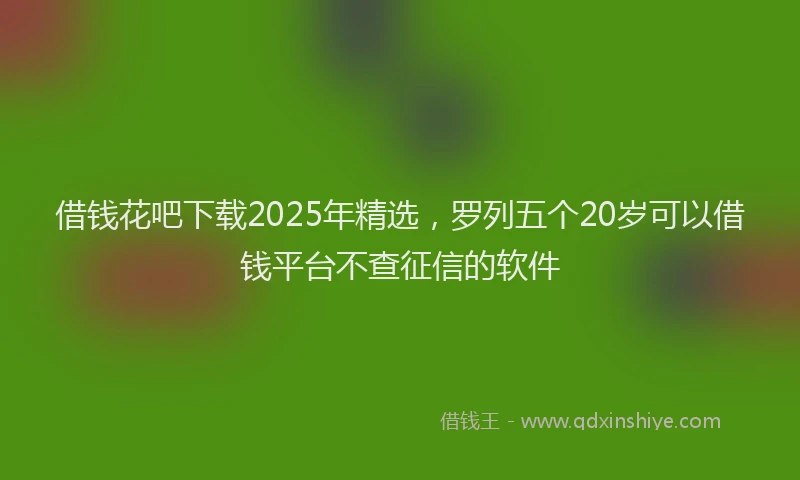 借钱花吧下载2025年精选，罗列五个20岁可以借钱平台不查征信的软件
