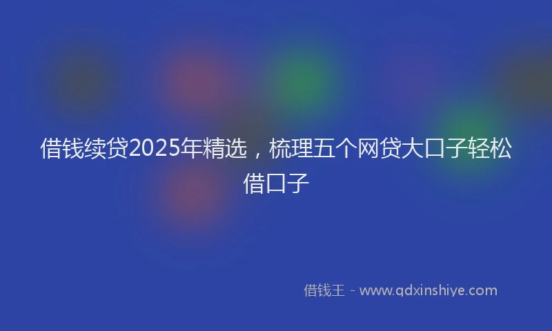 借钱续贷2025年精选，梳理五个网贷大口子轻松借口子
