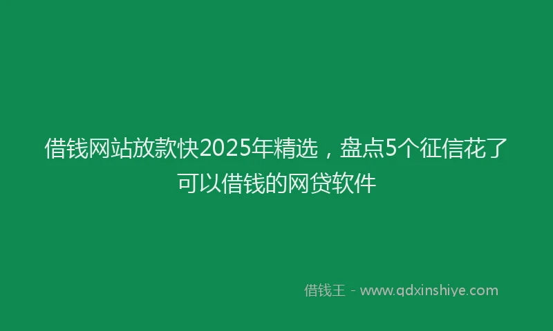 借钱网站放款快2025年精选，盘点5个征信花了可以借钱的网贷软件