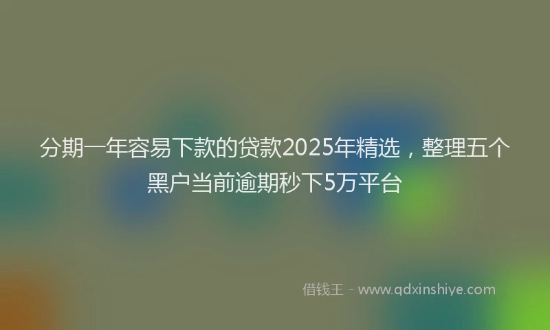 分期一年容易下款的贷款2025年精选，整理五个黑户当前逾期秒下5万平台