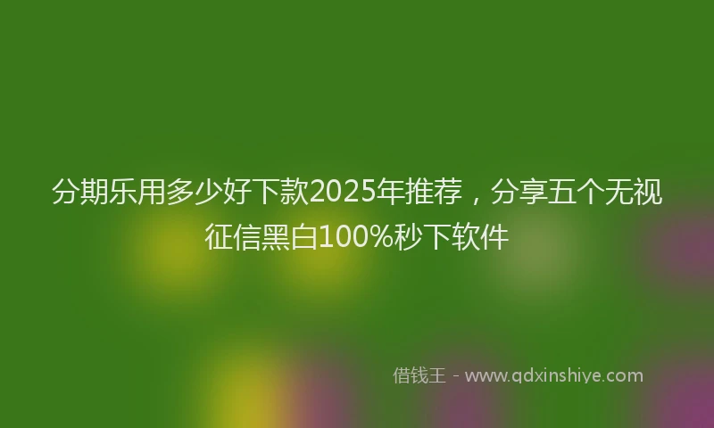 分期乐用多少好下款2025年推荐，分享五个无视征信黑白100%秒下软件