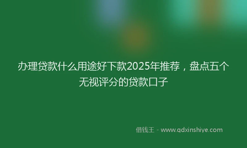 办理贷款什么用途好下款2025年推荐，盘点五个无视评分的贷款口子