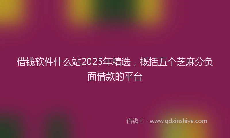 借钱软件什么站2025年精选，概括五个芝麻分负面借款的平台