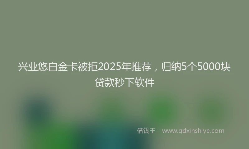 兴业悠白金卡被拒2025年推荐，归纳5个5000块贷款秒下软件