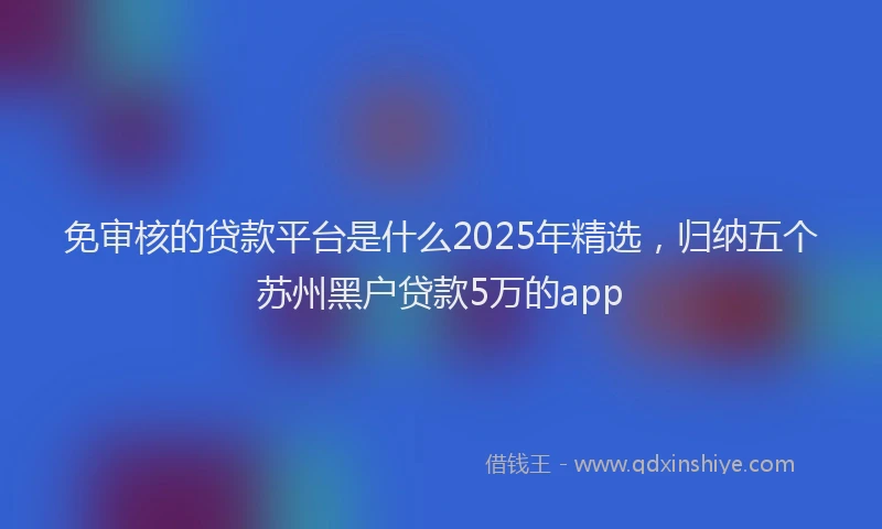 免审核的贷款平台是什么2025年精选，归纳五个苏州黑户贷款5万的app