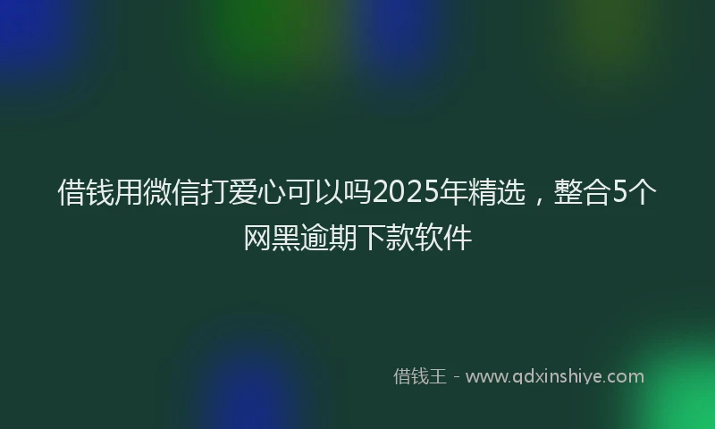 借钱用微信打爱心可以吗2025年精选，整合5个网黑逾期下款软件