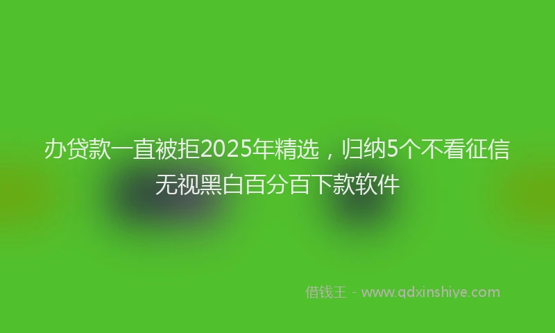 办贷款一直被拒2025年精选，归纳5个不看征信无视黑白百分百下款软件