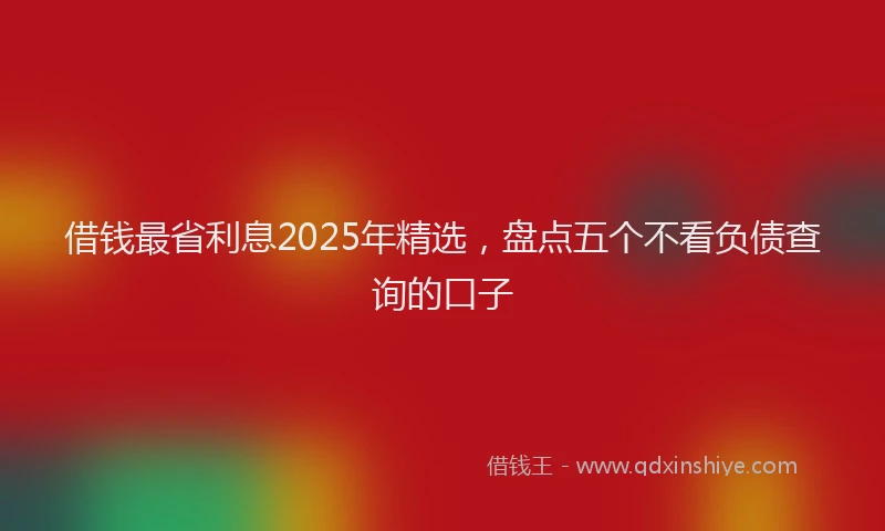 借钱最省利息2025年精选，盘点五个不看负债查询的口子