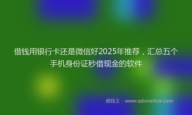 借钱用银行卡还是微信好2025年推荐，汇总五个手机身份证秒借现金的软件