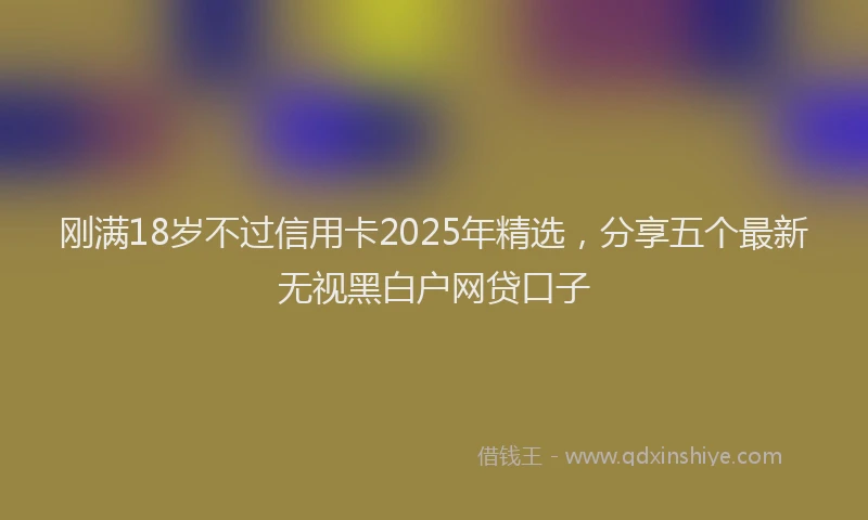刚满18岁不过信用卡2025年精选，分享五个最新无视黑白户网贷口子