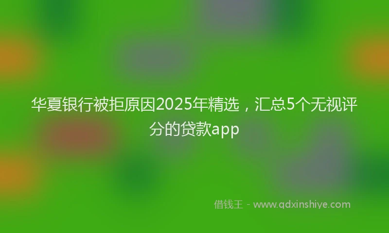 华夏银行被拒原因2025年精选，汇总5个无视评分的贷款app