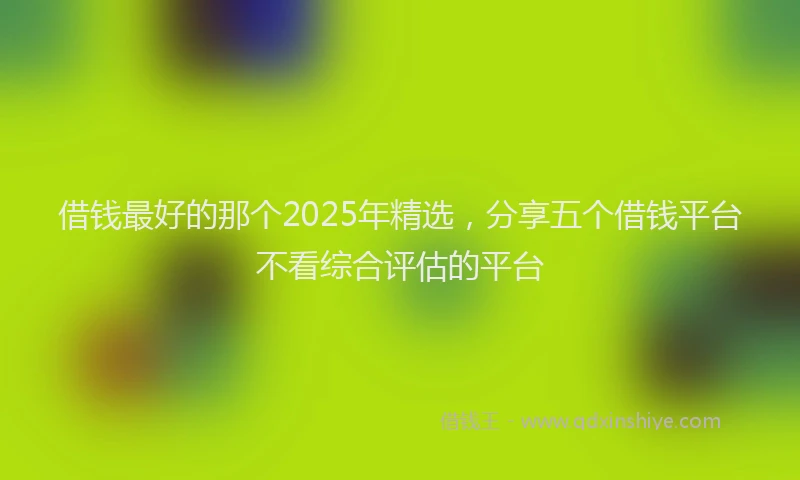 借钱最好的那个2025年精选，分享五个借钱平台不看综合评估的平台