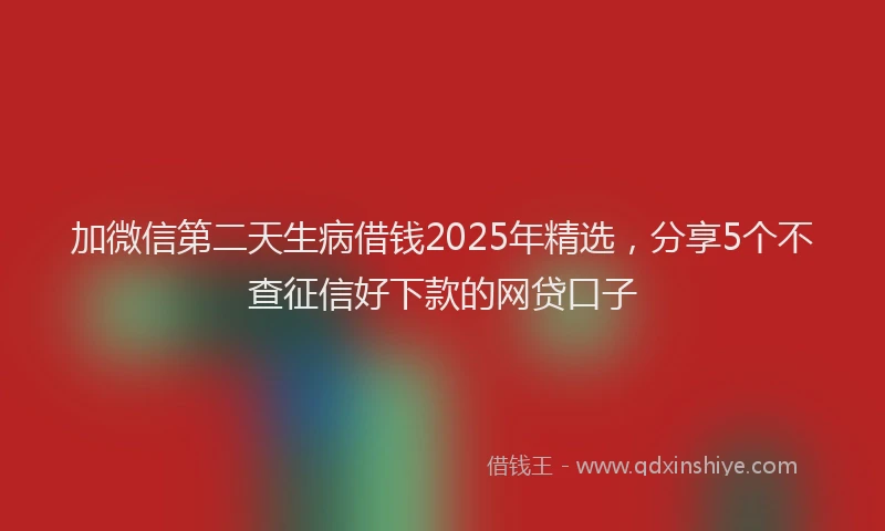 加微信第二天生病借钱2025年精选，分享5个不查征信好下款的网贷口子