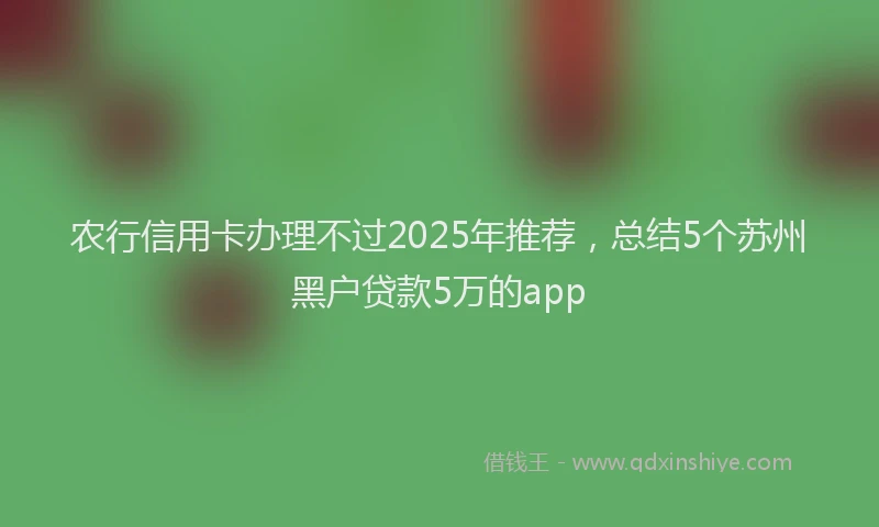 农行信用卡办理不过2025年推荐，总结5个苏州黑户贷款5万的app