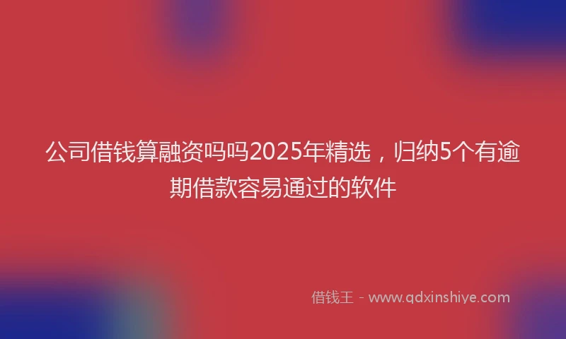 公司借钱算融资吗吗2025年精选，归纳5个有逾期借款容易通过的软件