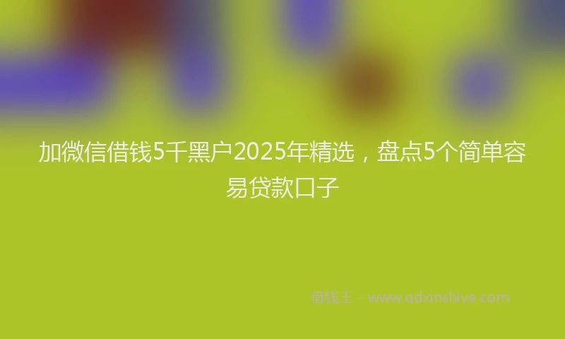 加微信借钱5千黑户2025年精选，盘点5个简单容易贷款口子