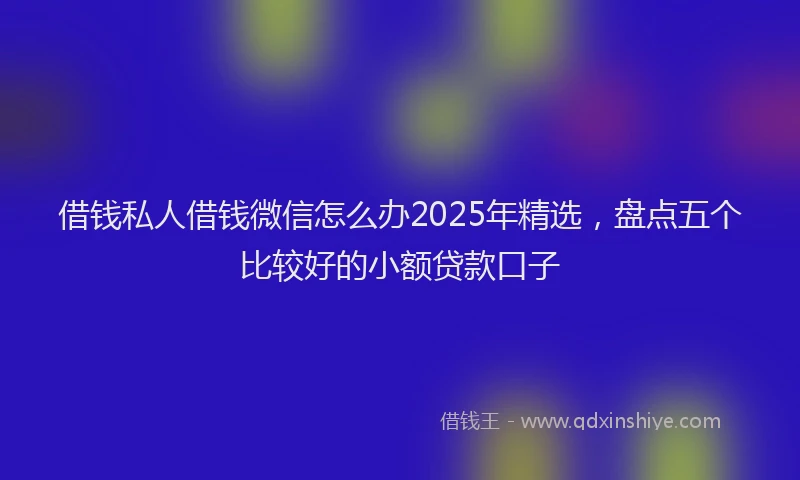 借钱私人借钱微信怎么办2025年精选，盘点五个比较好的小额贷款口子