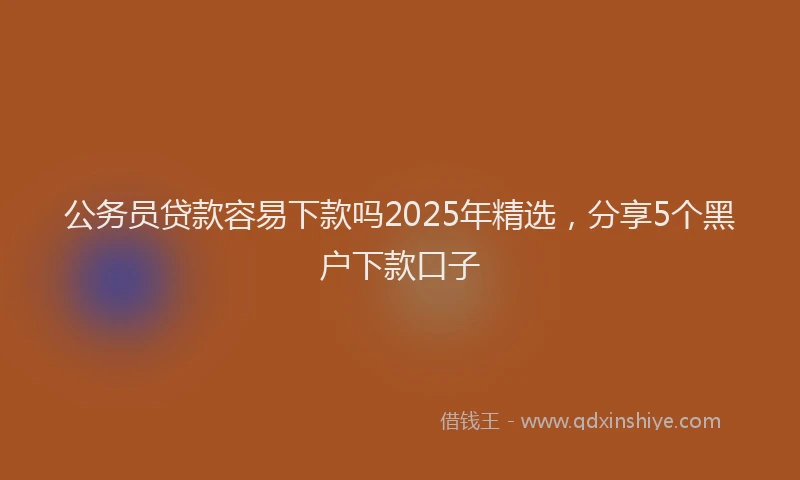 公务员贷款容易下款吗2025年精选，分享5个黑户下款口子