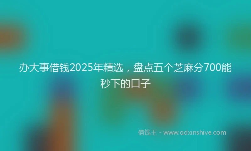 办大事借钱2025年精选，盘点五个芝麻分700能秒下的口子