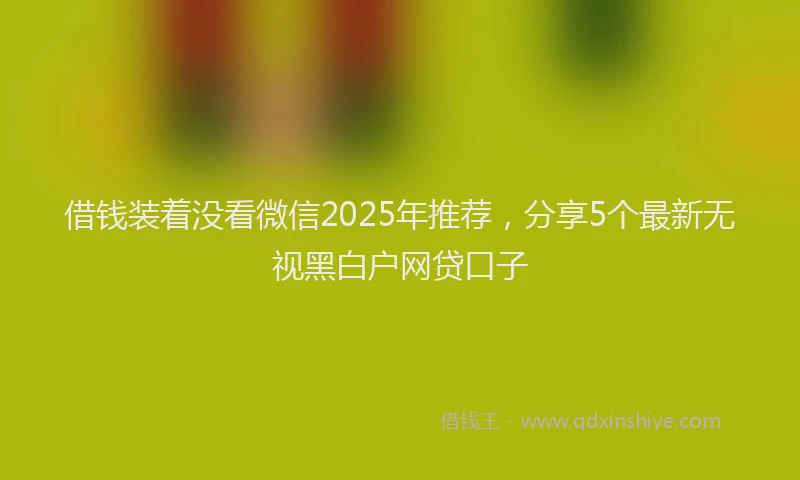 借钱装着没看微信2025年推荐，分享5个最新无视黑白户网贷口子