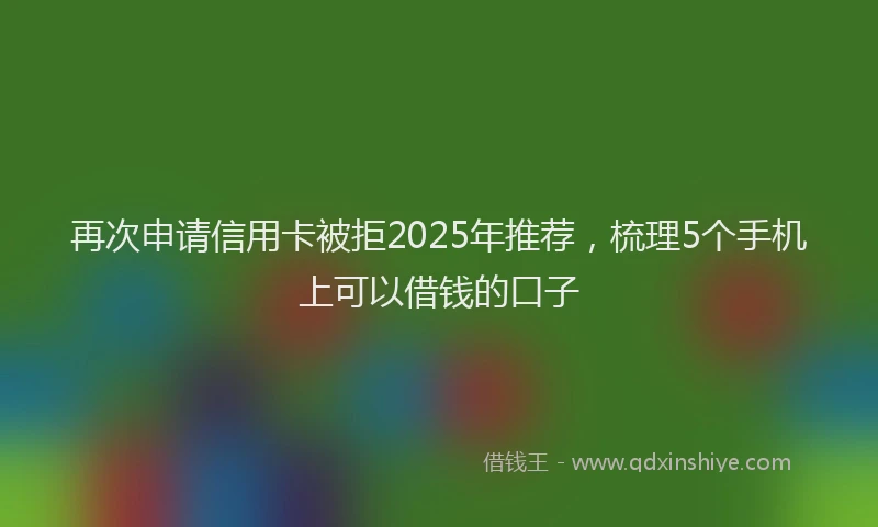 再次申请信用卡被拒2025年推荐，梳理5个手机上可以借钱的口子