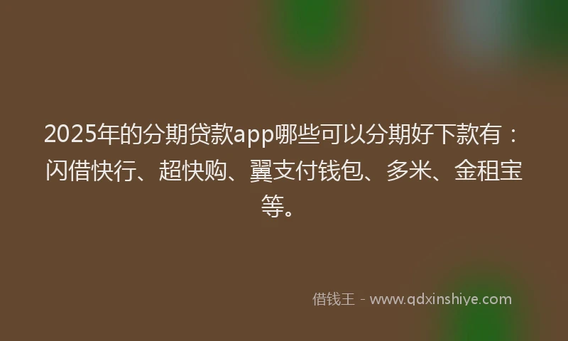 2025年的分期贷款app哪些可以分期好下款有：闪借快行、超快购、翼支付钱包、多米、金租宝等。