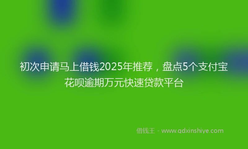 初次申请马上借钱2025年推荐，盘点5个支付宝花呗逾期万元快速贷款平台