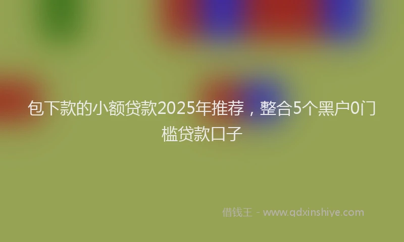 包下款的小额贷款2025年推荐，整合5个黑户0门槛贷款口子
