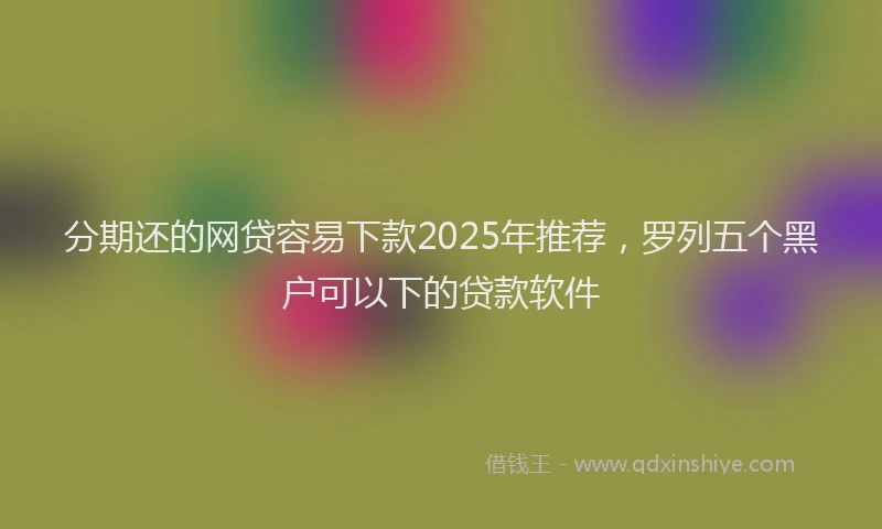 分期还的网贷容易下款2025年推荐，罗列五个黑户可以下的贷款软件