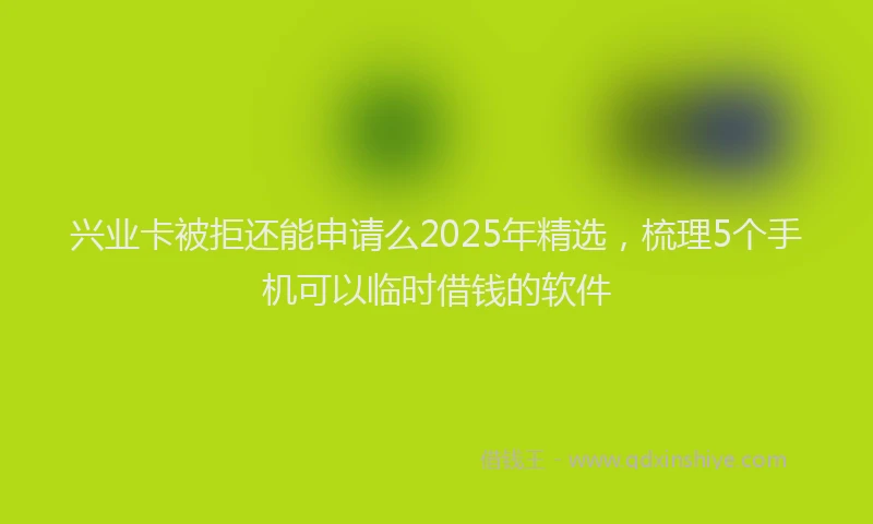 兴业卡被拒还能申请么2025年精选，梳理5个手机可以临时借钱的软件
