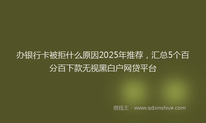 办银行卡被拒什么原因2025年推荐，汇总5个百分百下款无视黑白户网贷平台
