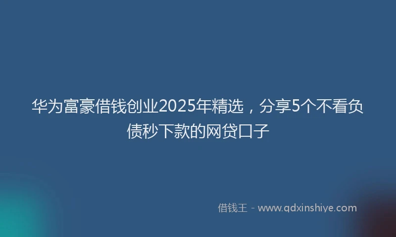 华为富豪借钱创业2025年精选，分享5个不看负债秒下款的网贷口子