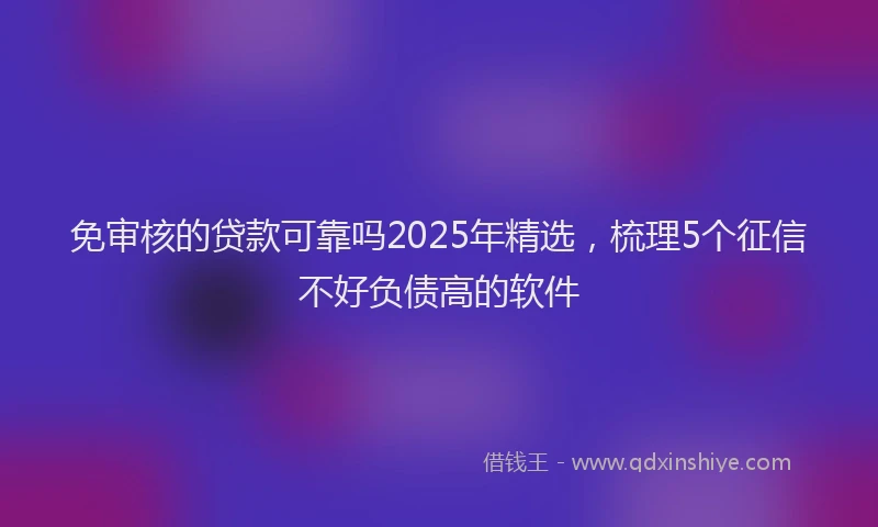 免审核的贷款可靠吗2025年精选，梳理5个征信不好负债高的软件