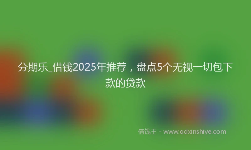分期乐_借钱2025年推荐，盘点5个无视一切包下款的贷款