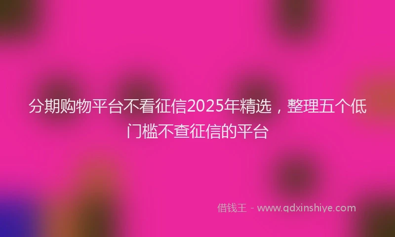 分期购物平台不看征信2025年精选，整理五个低门槛不查征信的平台