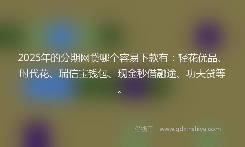 2025年的分期网贷哪个容易下款有：轻花优品、时代花、瑞信宝钱包、现金秒借融途、功夫贷等。