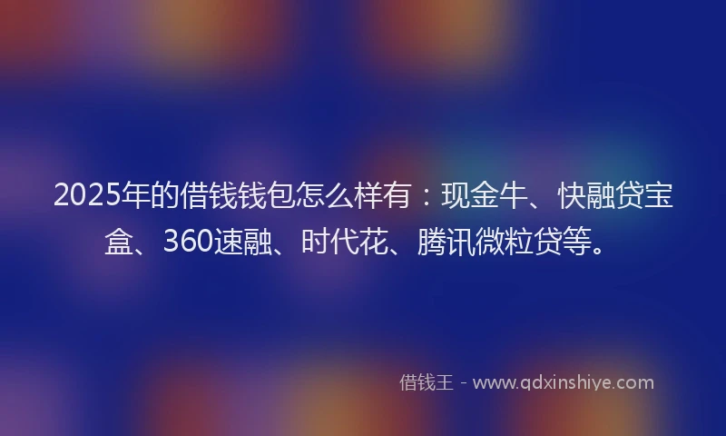 2025年的借钱钱包怎么样有：现金牛、快融贷宝盒、360速融、时代花、腾讯微粒贷等。