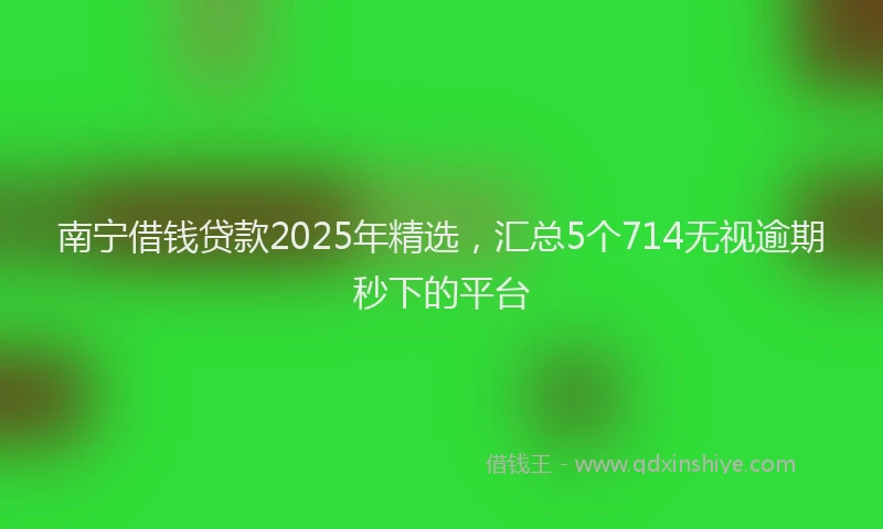 南宁借钱贷款2025年精选，汇总5个714无视逾期秒下的平台